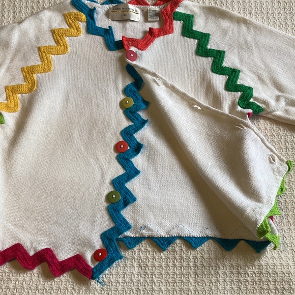 Vintage Lisa Nichols Colorful Zigzag Sweater Size Small - Picture 4 of 9